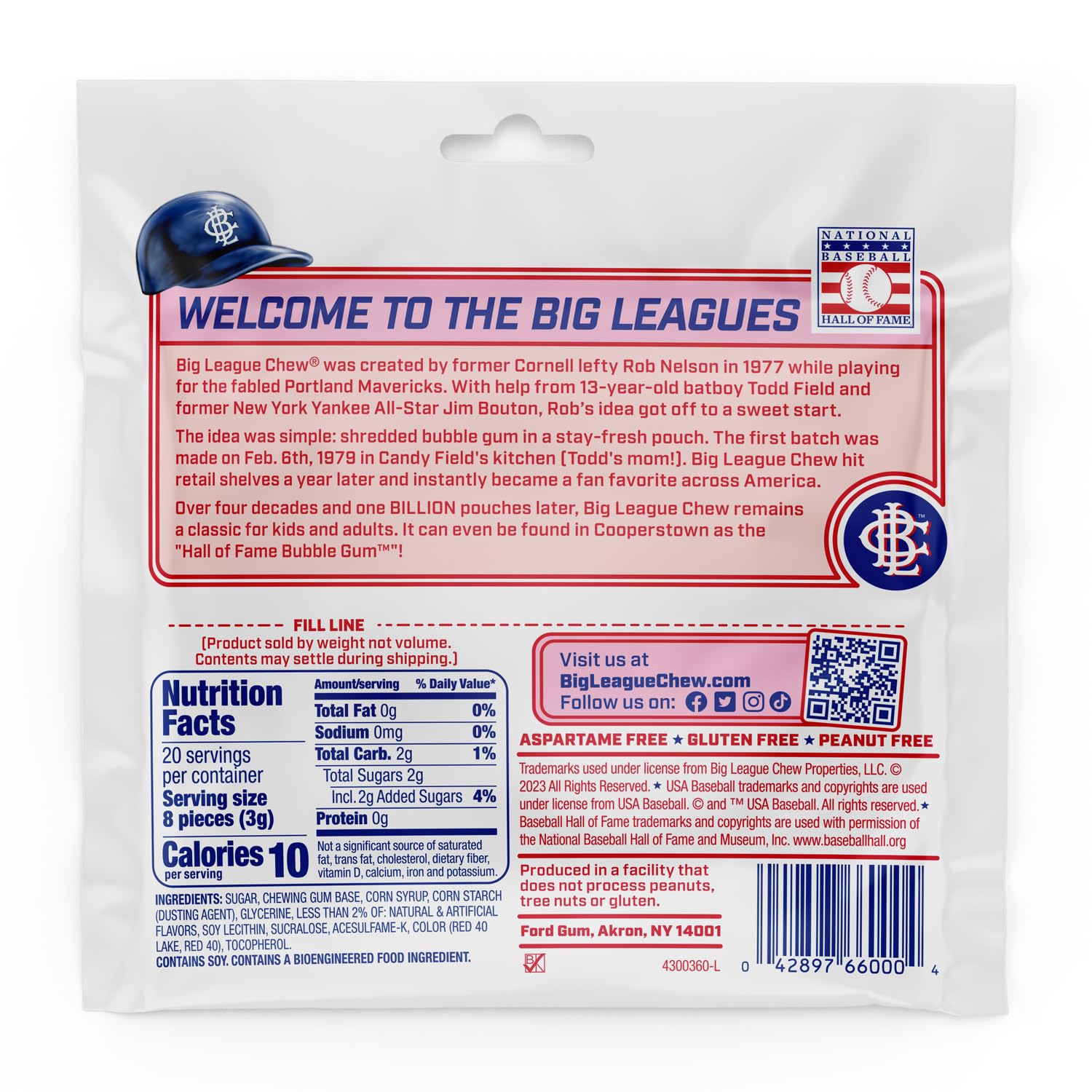 Big League Chew open pouch with shredded gum visible for quick portioning