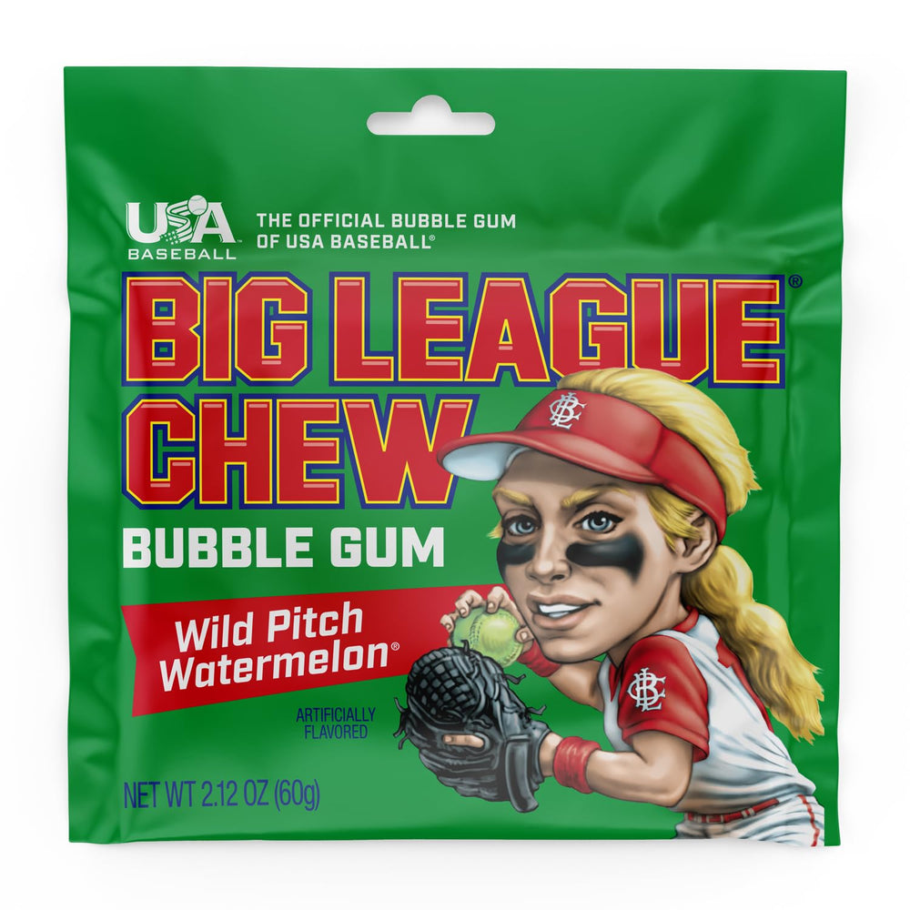 Big League Chew shredded gum texture close-up highlighting soft chew
