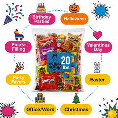 Big Mama Candy pouring into a piñata to illustrate easy party stuffing and vibrant mix