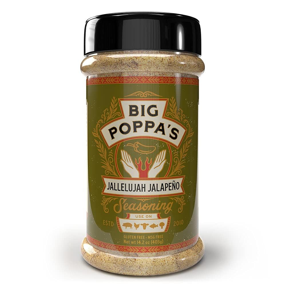 Big Poppa Smokers Desert Gold citrus-herb close-up on grilled chicken showing bright seasoning benefit-fresh lift