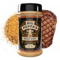 Big Poppa Smokers shaker-top close-up showing pour holes for easy, even seasoning
