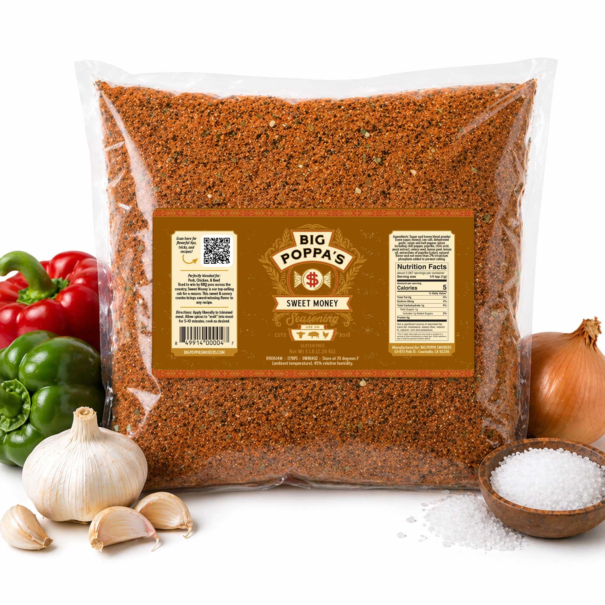 Big Poppa Sweet Money front packaging showing 5 lb bag and bold label for easy identification