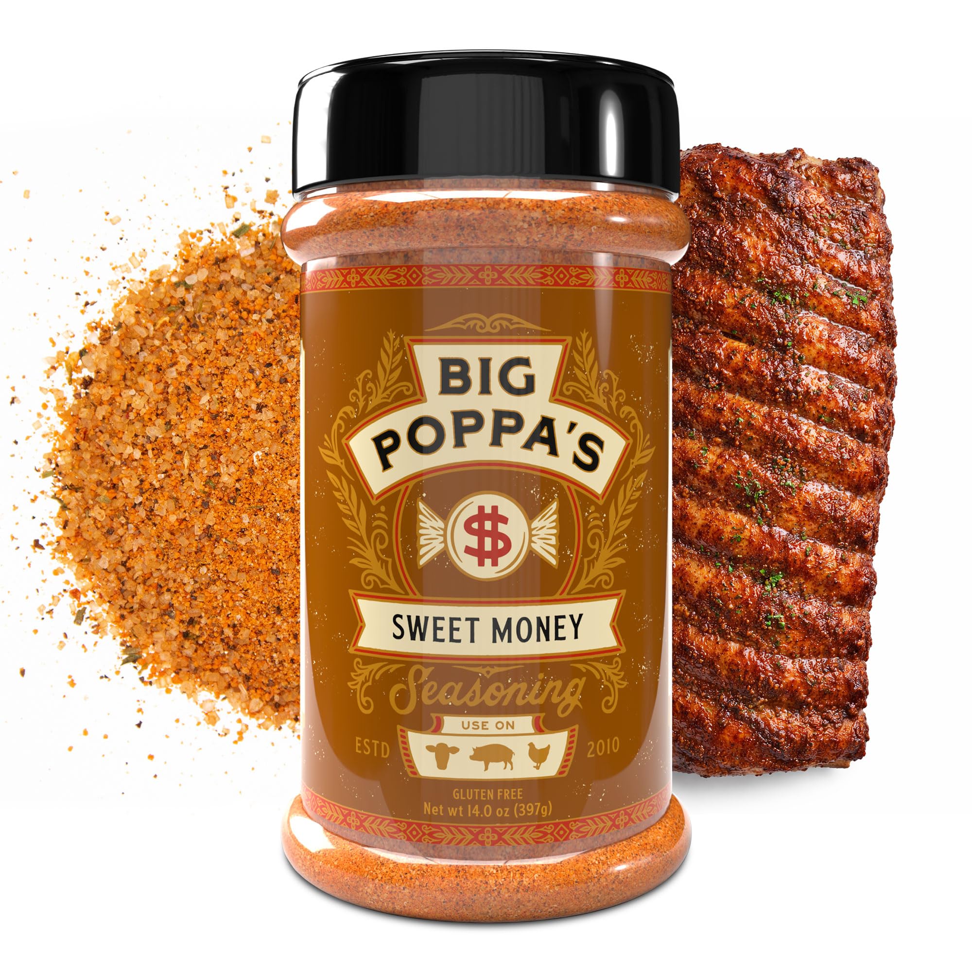 Big Poppa Smokers shaker top close-up illustrating easy sprinkling for consistent seasoning