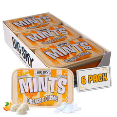 Big Sky front tin showing orange crème flavor and travel-ready benefit
