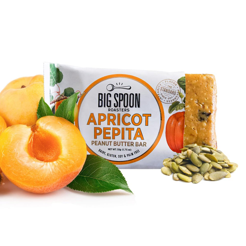 Big Spoon Roasters Apricot Pepita bar texture showing seeds and chewy fruit