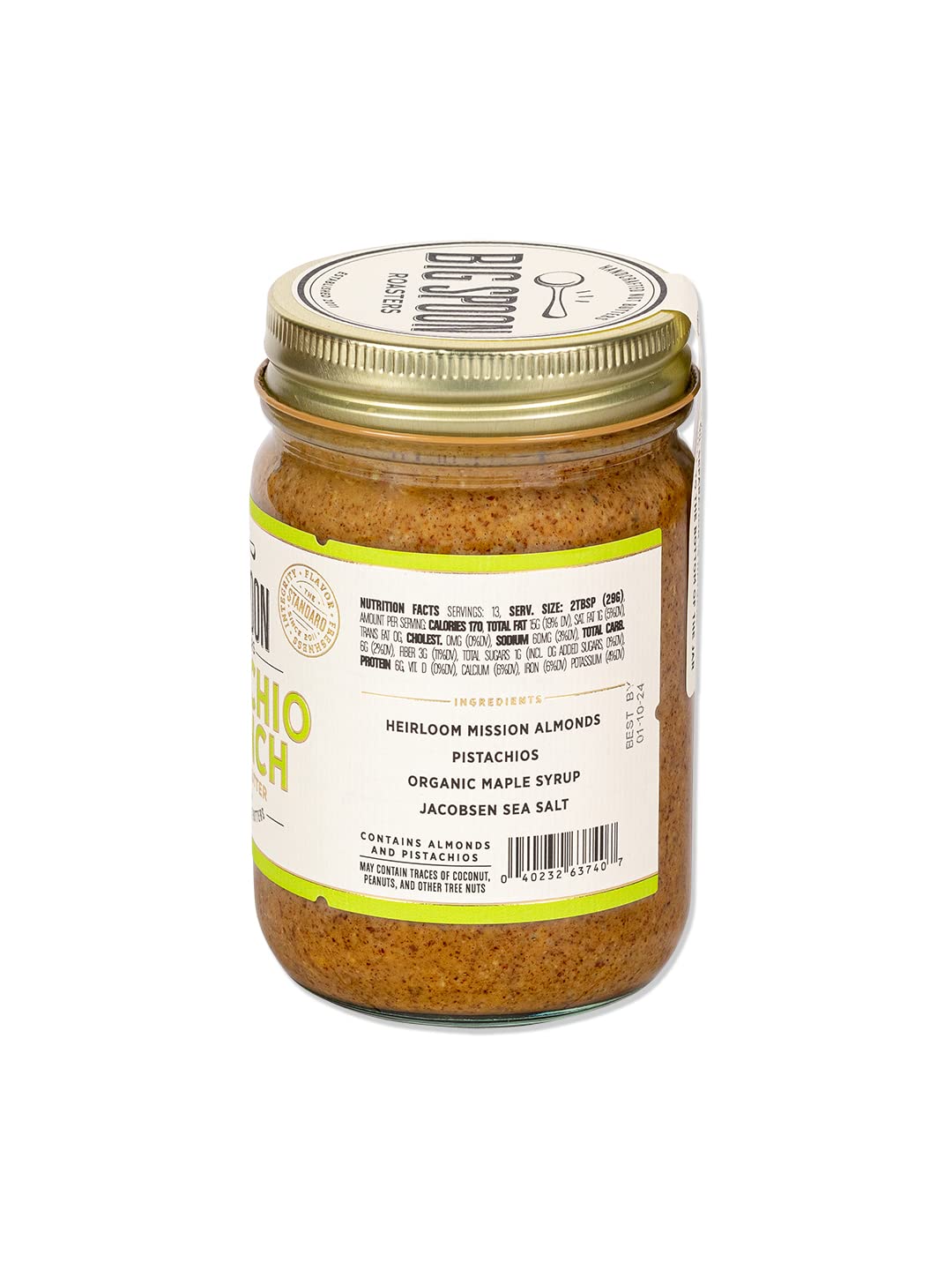 Big Spoon Roasters open jar highlighting crunchy texture and spreadability benefit