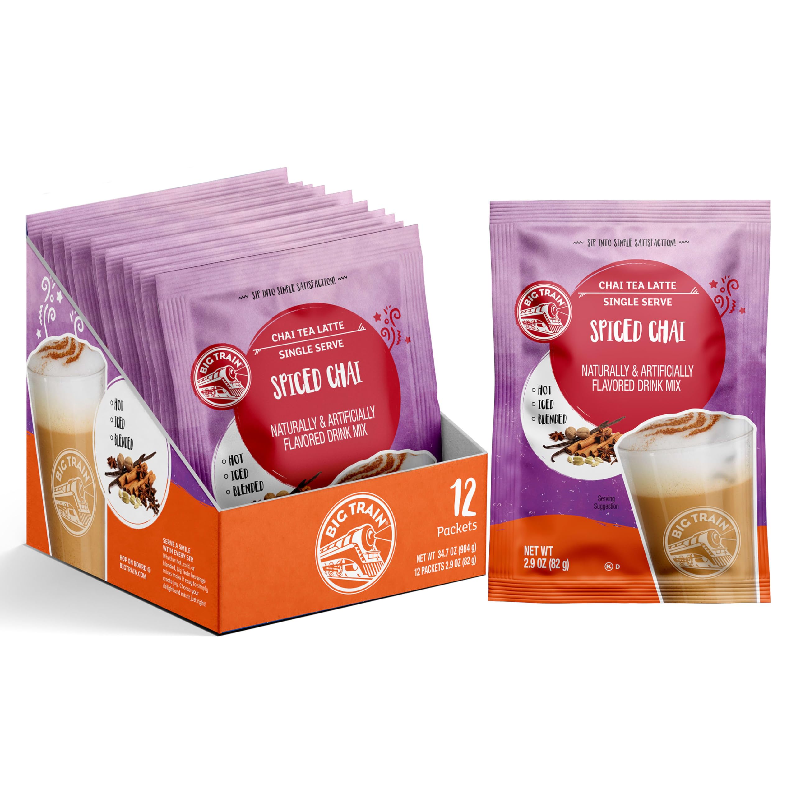 Big Train front packaging showing 12 sachets and brand clarity
