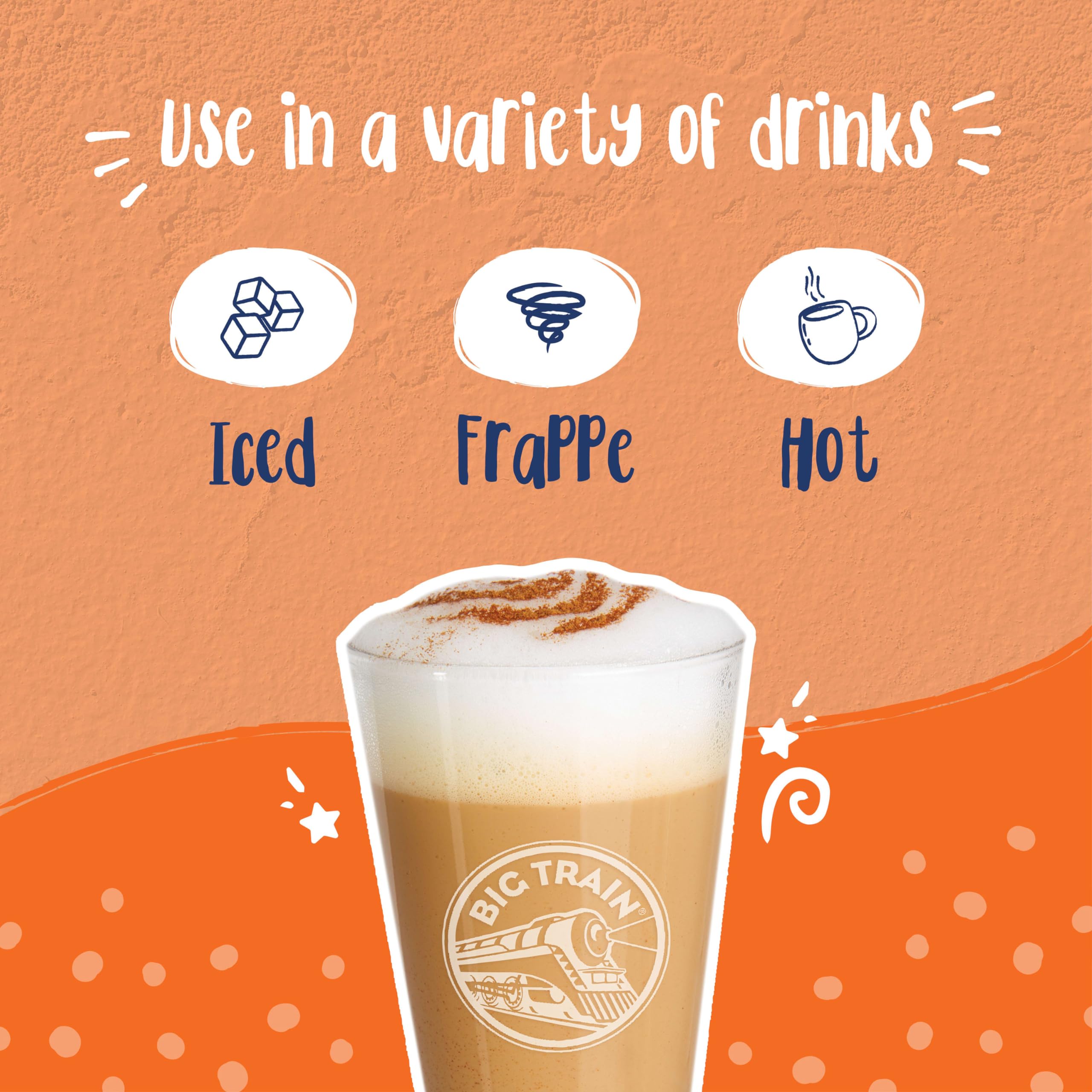 Big Train iced chai in a glass with condensation, showcasing refreshing chilled option