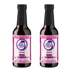 Big Tree Farms front packaging showing label and two bottles, highlights pantry-ready convenience