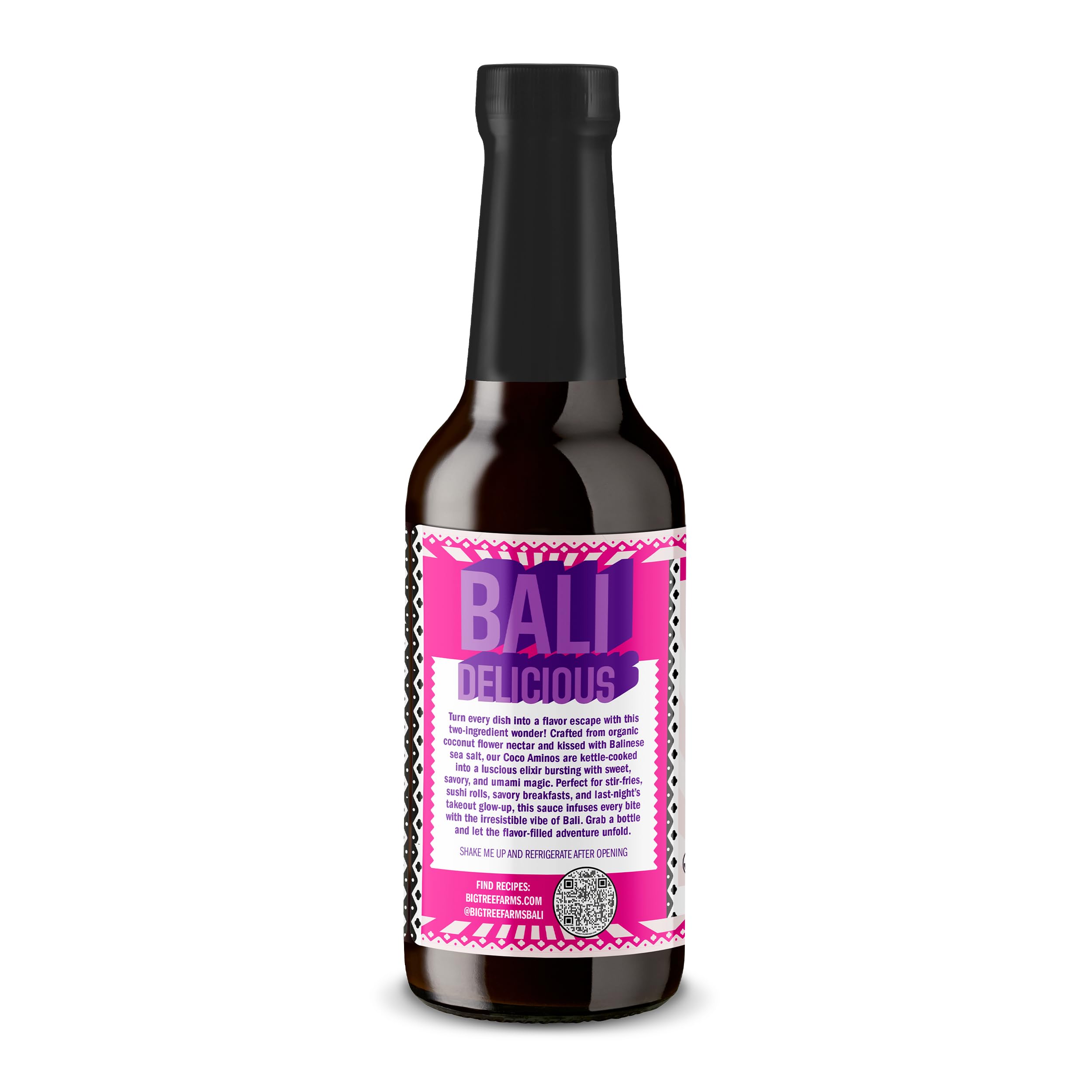 Big Tree Farms ingredient label close-up, showing organic coconut nectar and simple clean ingredients