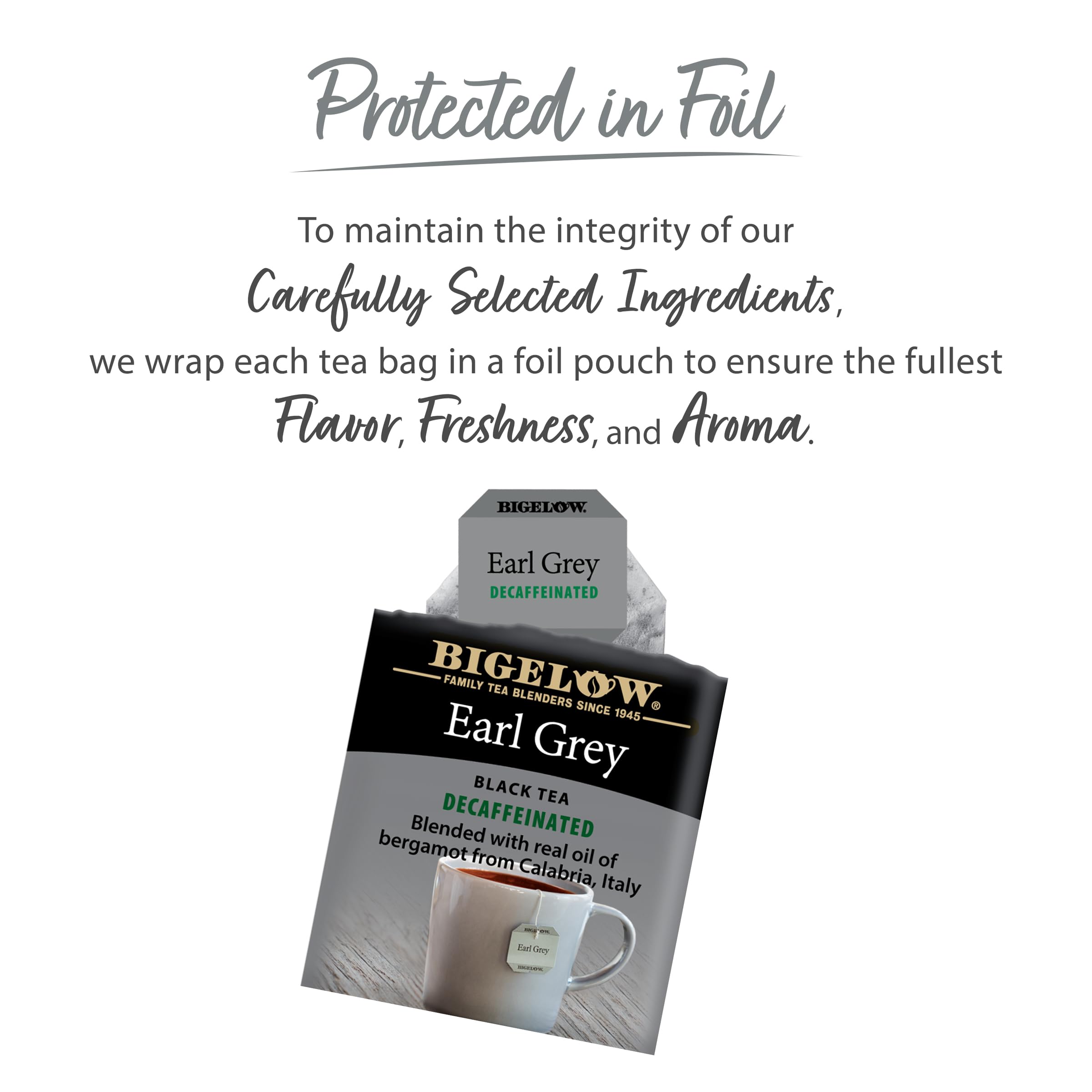 bigelow decaffeinated earl grey brewed cup with amber color and aroma