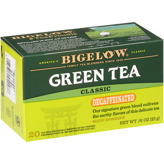 Bigelow Tea Classic Decaffeinated Green Tea, Pack of 6 (120 Individually Wrapped Bags)