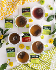 Bigelow foil-wrapped tea bag close-up highlighting sealed freshness benefit