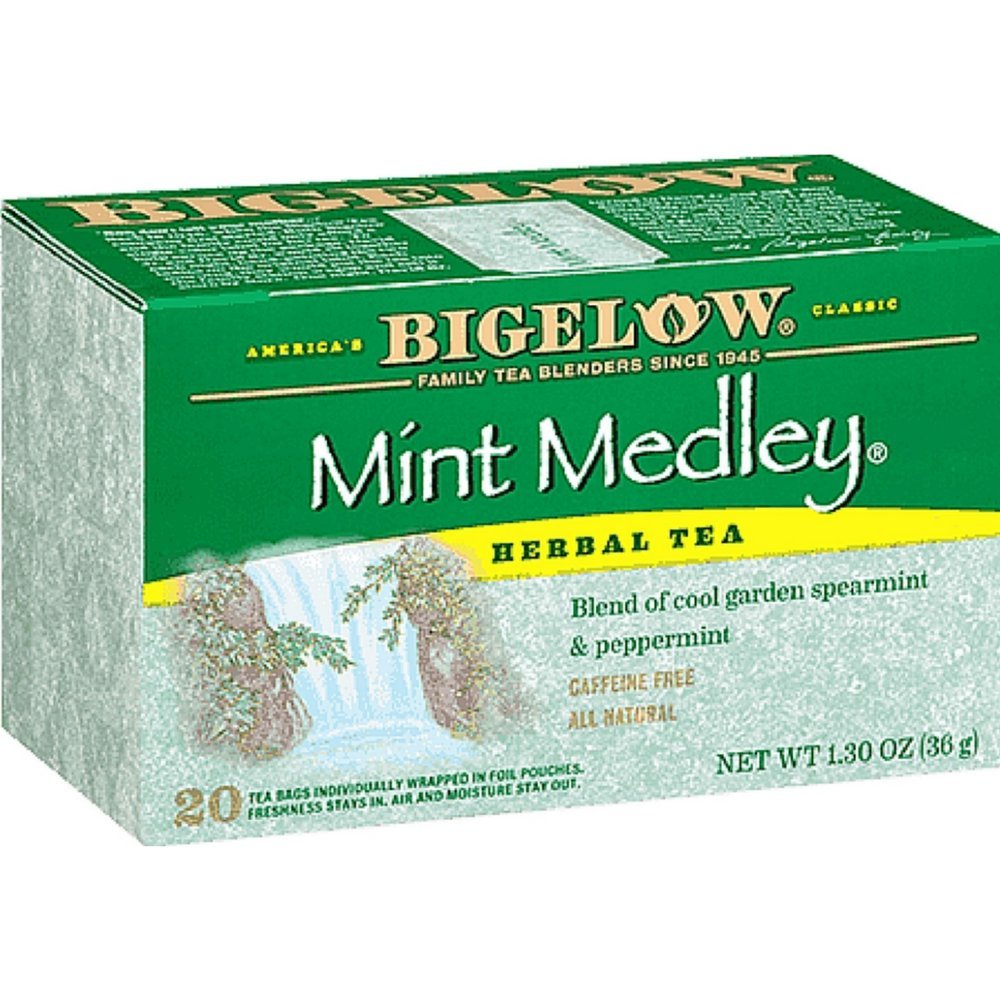 Bigelow Mint Medley front packaging showing brand and mint imagery for clear identification