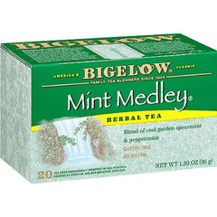 Bigelow Mint Medley front packaging showing brand and mint imagery for clear identification