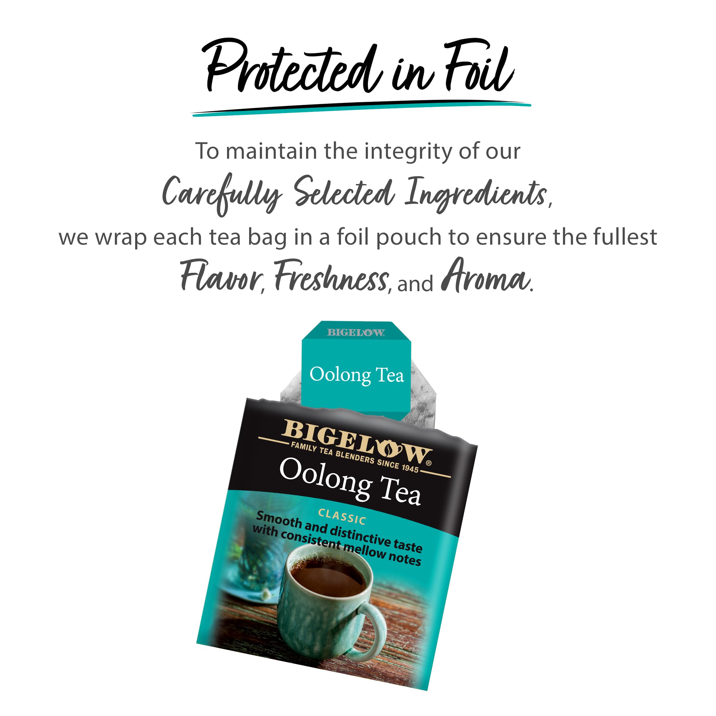 Bigelow brewed cup of oolong delivering smooth taste and comforting warmth