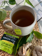Bigelow Tea single foil-wrapped tea bag highlighting freshness and portability