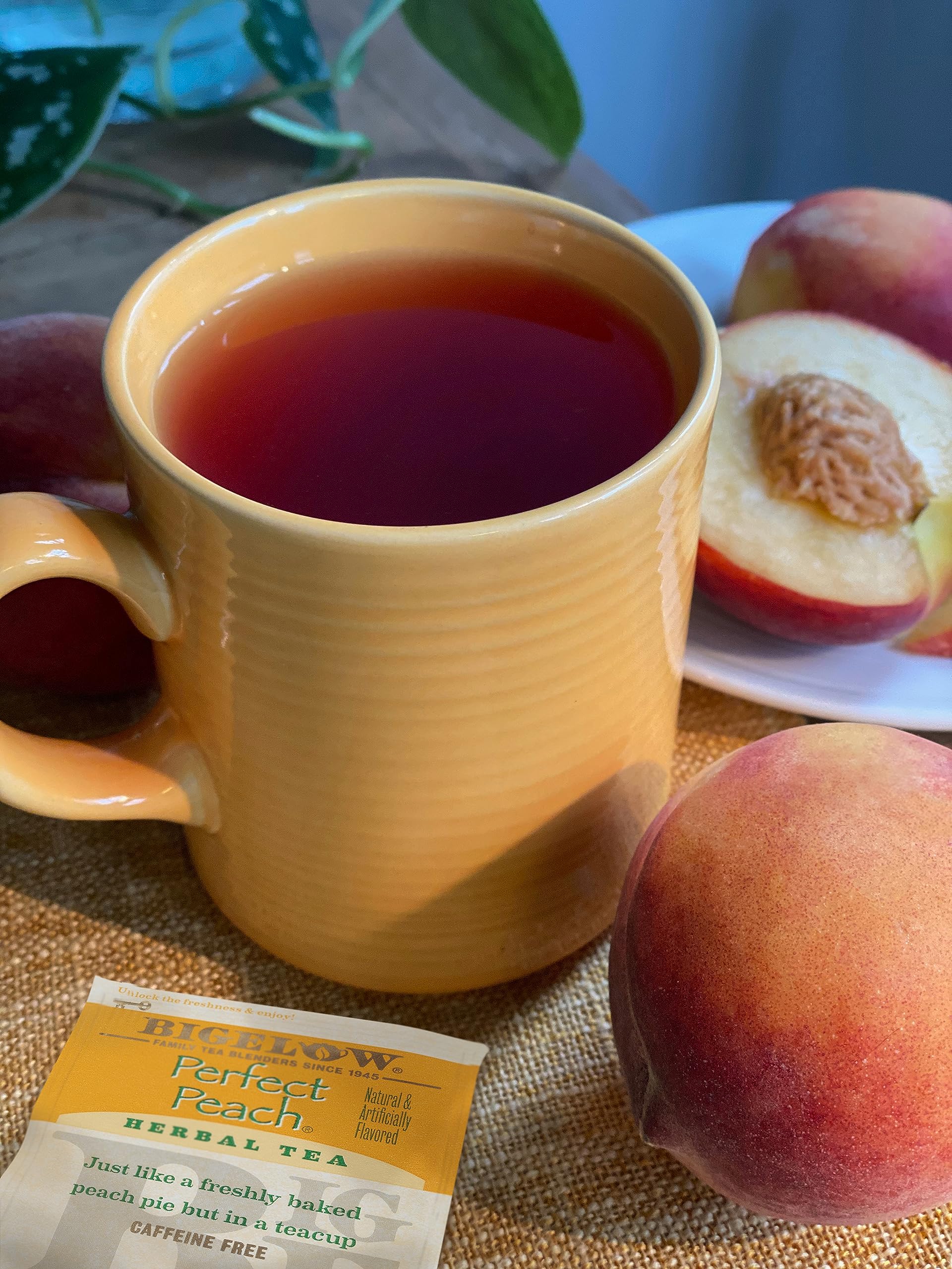 Bigelow Tea individually foil-wrapped tea bag closeup preserving freshness