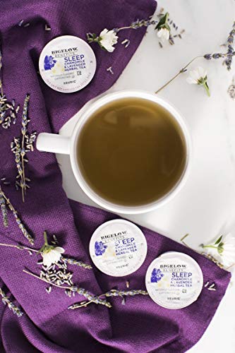 Bigelow Tea bedside mug in cozy setting supporting evening relaxation