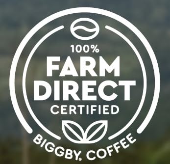BIGGBY brewed cup on counter showcasing smooth balanced flavor