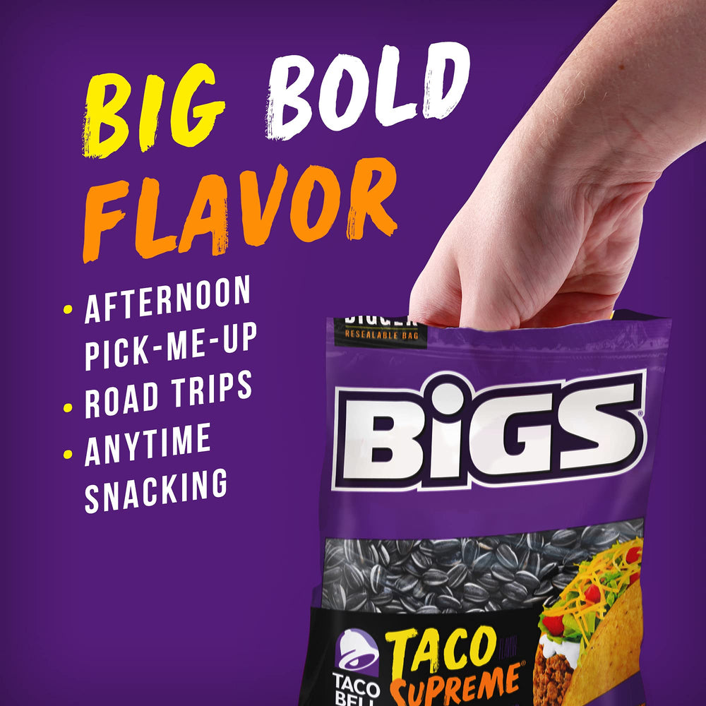 BIGS bag held in hand illustrating portable snack convenience and portion control