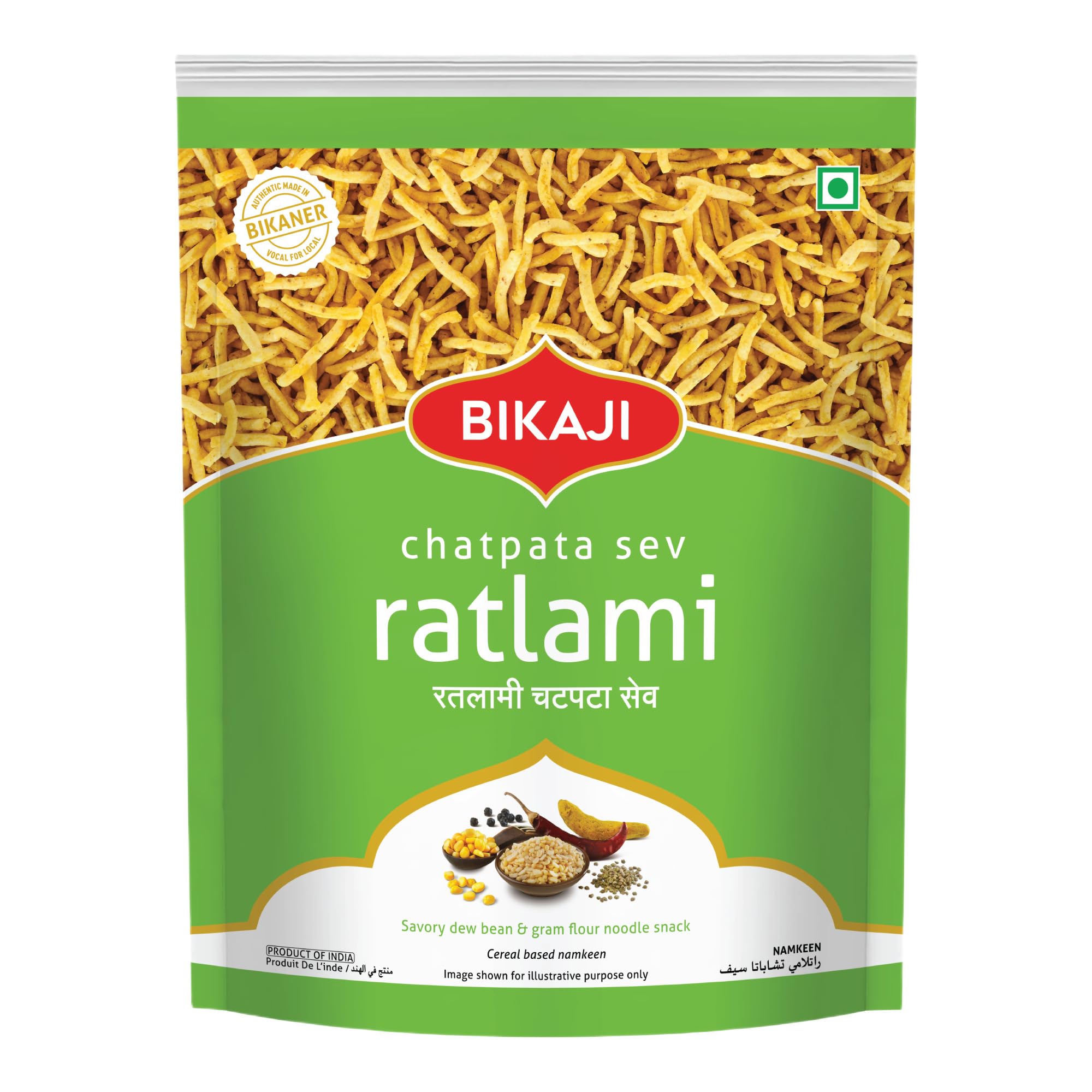BIKAJI front packaging showing 400g pack and Ratlami branding for authentic flavor