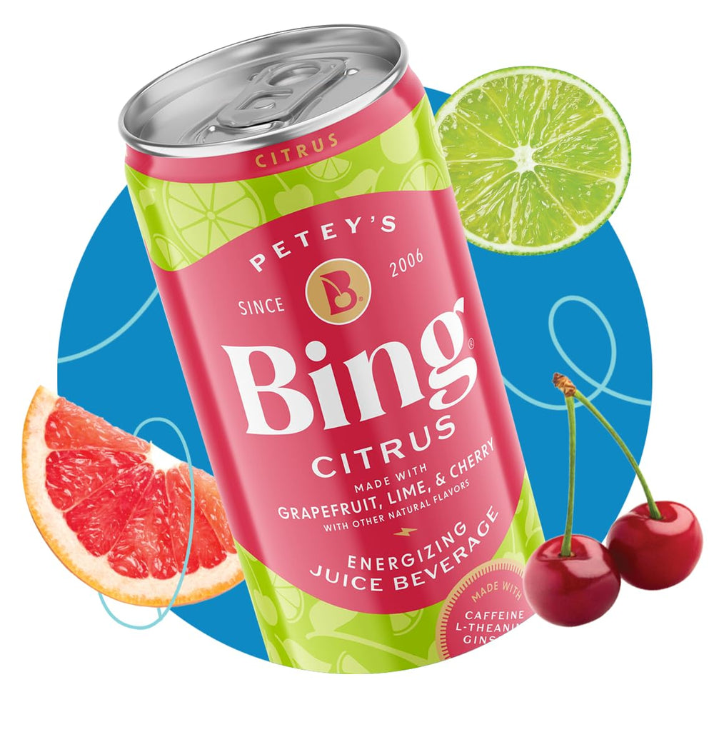 Bing can with condensation emphasizing cold, refreshing texture benefits