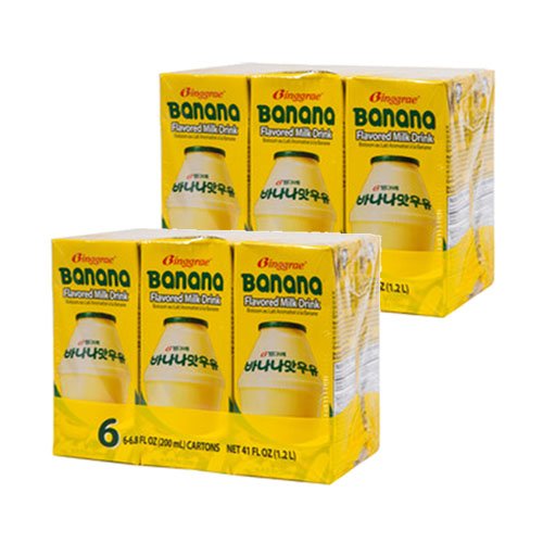 Binggrae banana milk front packaging showing bottle and label, ready-to-drink convenience