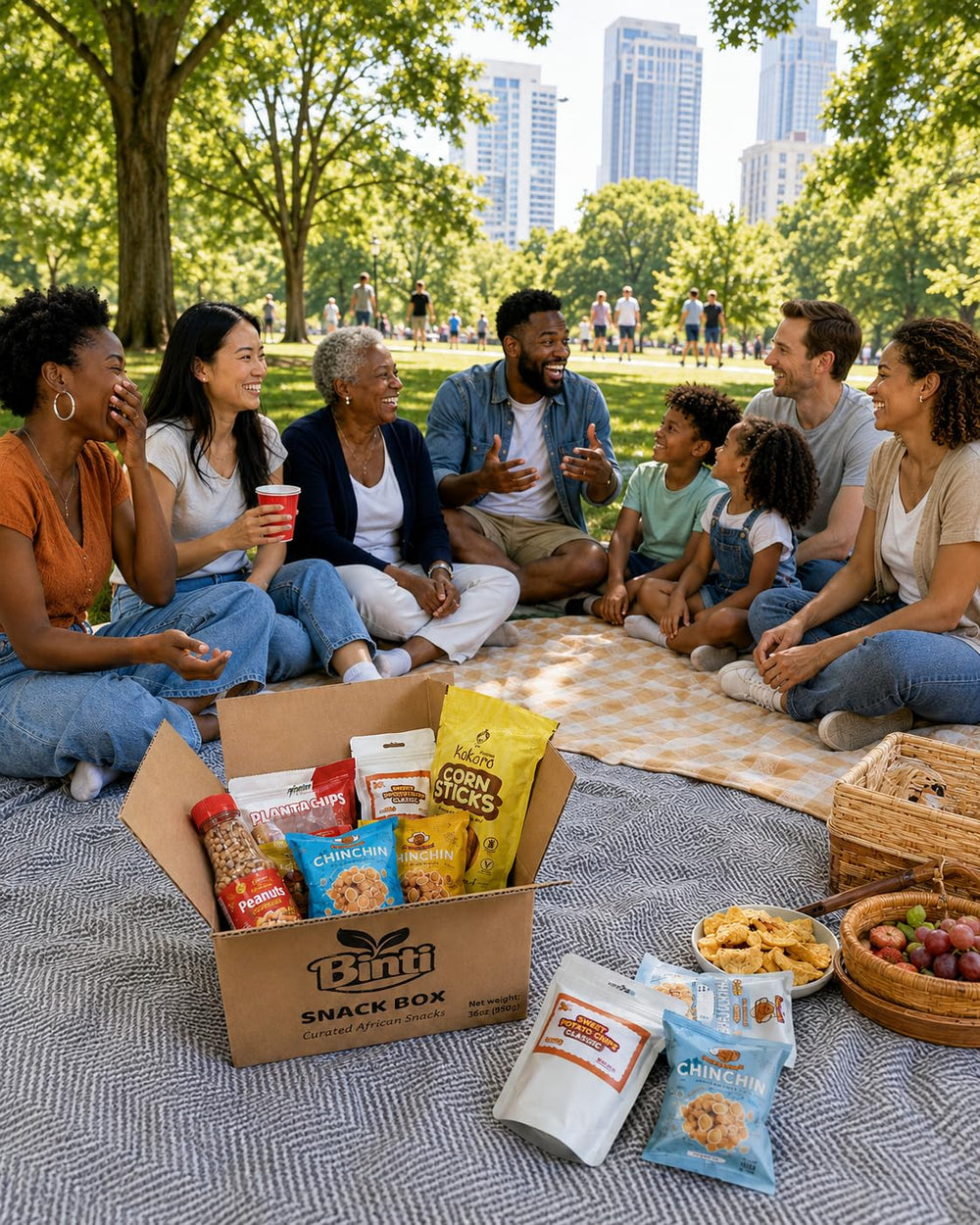 Binti variety spread on table displaying assorted snacks for parties and sharing
