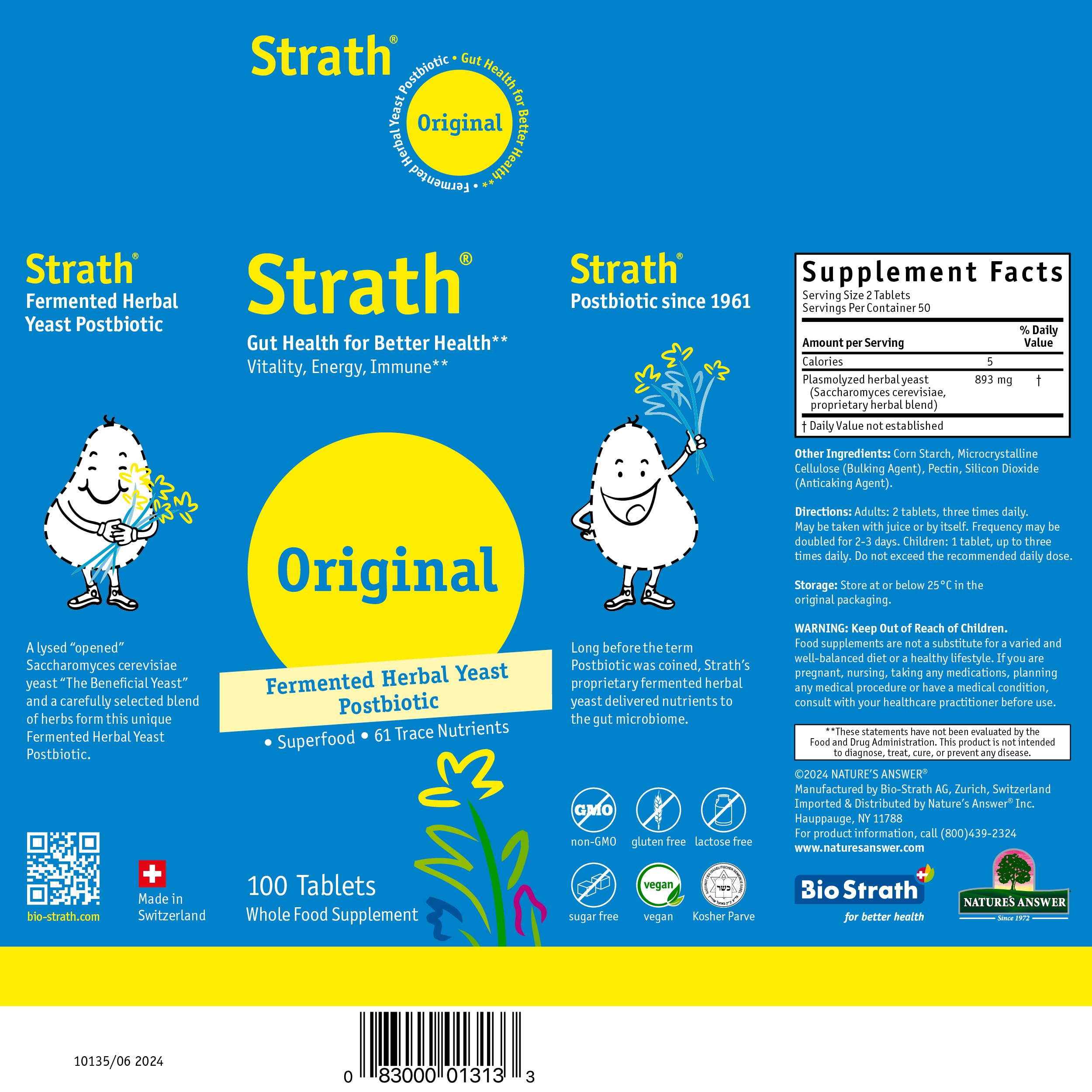 Bio-Strath back label nutrition facts close-up showing full nutrient breakdown for transparency