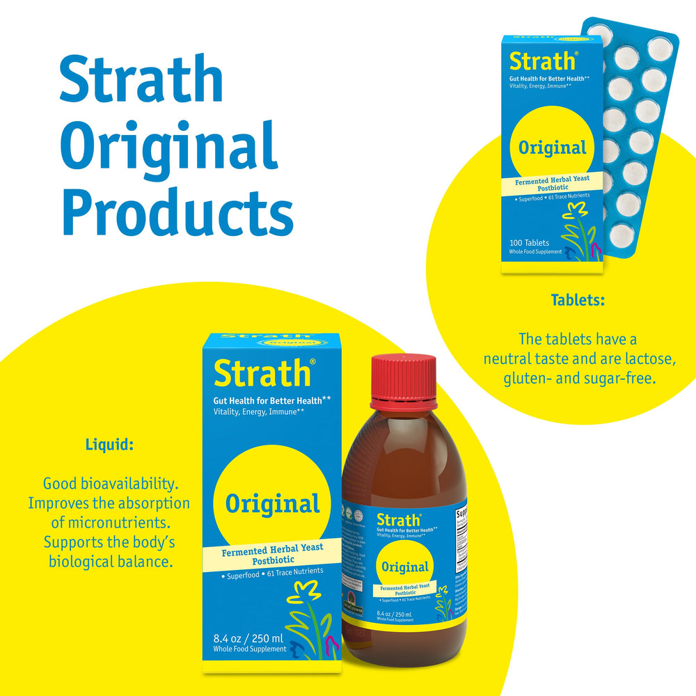 Bio-Strath tablets in hand demonstrating pocket-sized convenience and daily use benefit