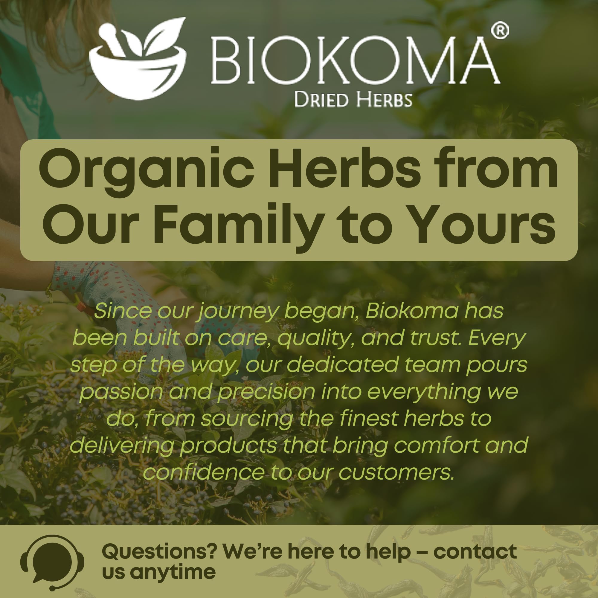 Biokoma ingredient label close-up showing USDA Organic and Kosher benefit