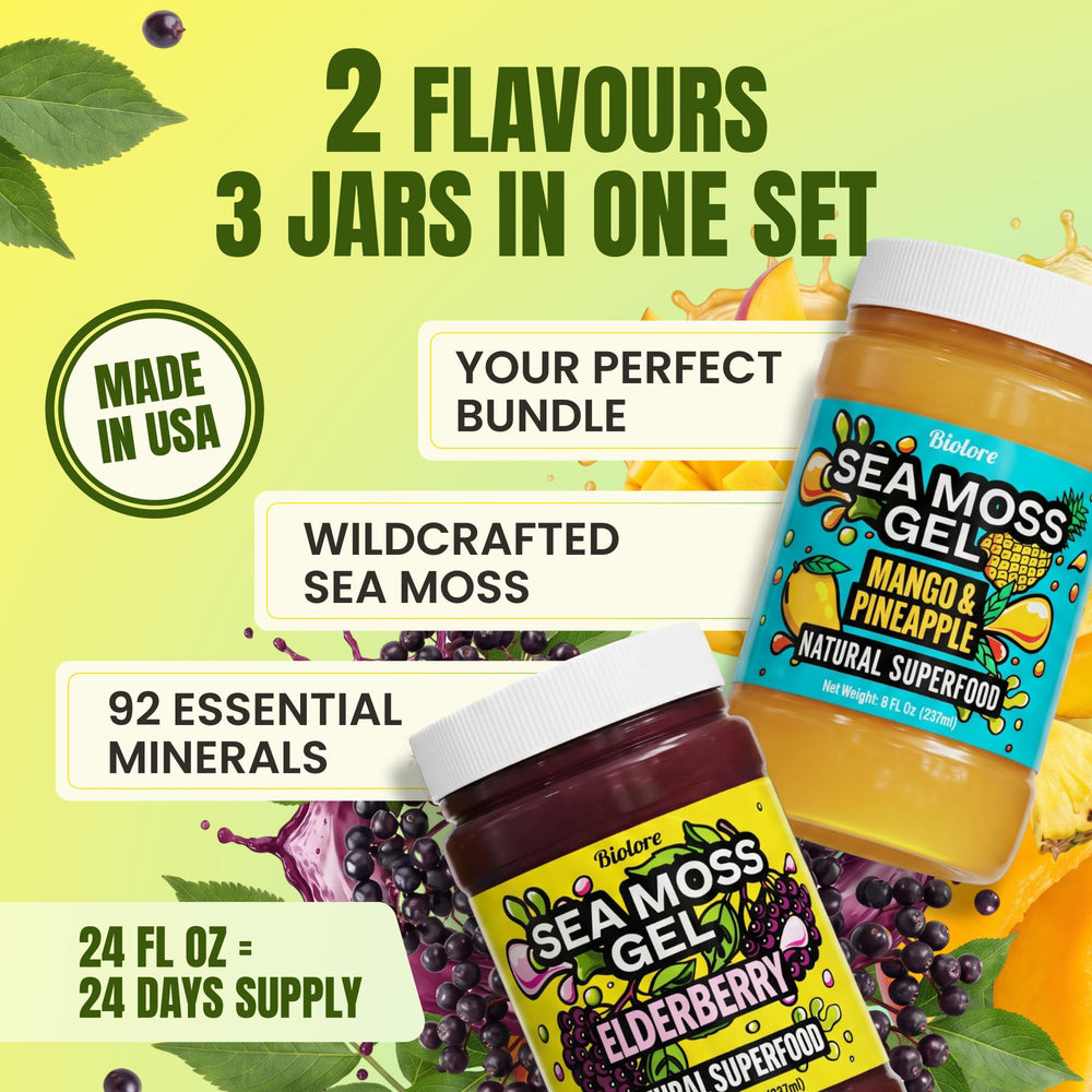 Biolore gel blended into a smoothie, adds natural fruit flavor and minerals