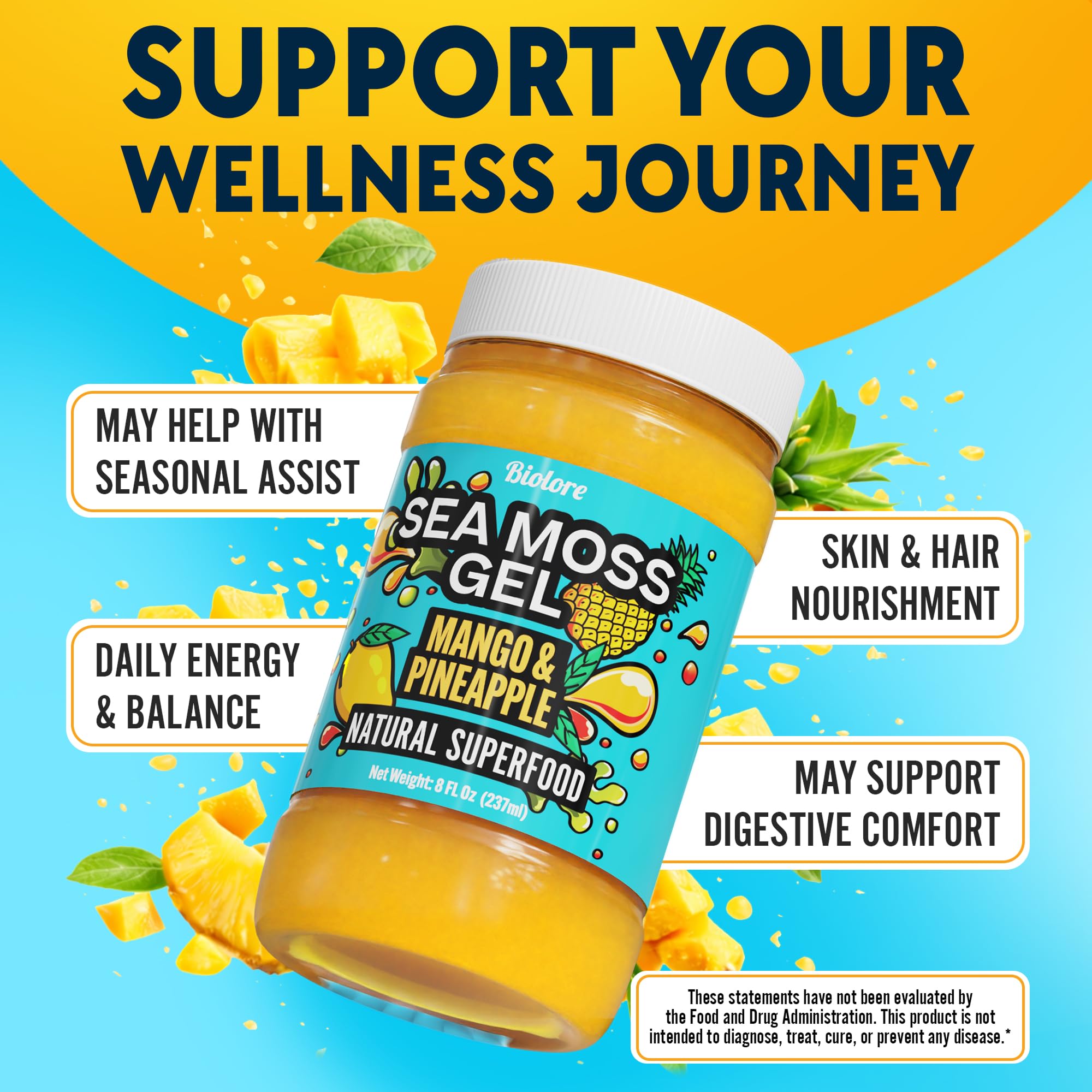 Biolore blended into smoothie bowl adding tropical flavor benefit