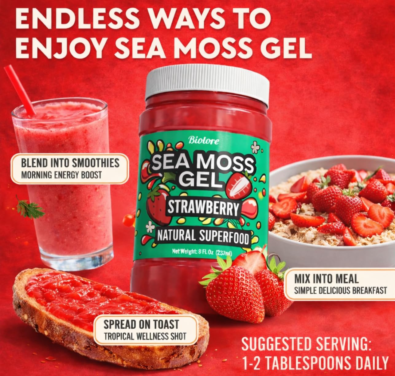 Biolore label detail showing ingredients and GMP-made reassurance