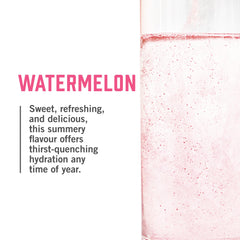 BIOSTEEL tub beside glass with ice and watermelon slices showing refreshing post-workout benefit