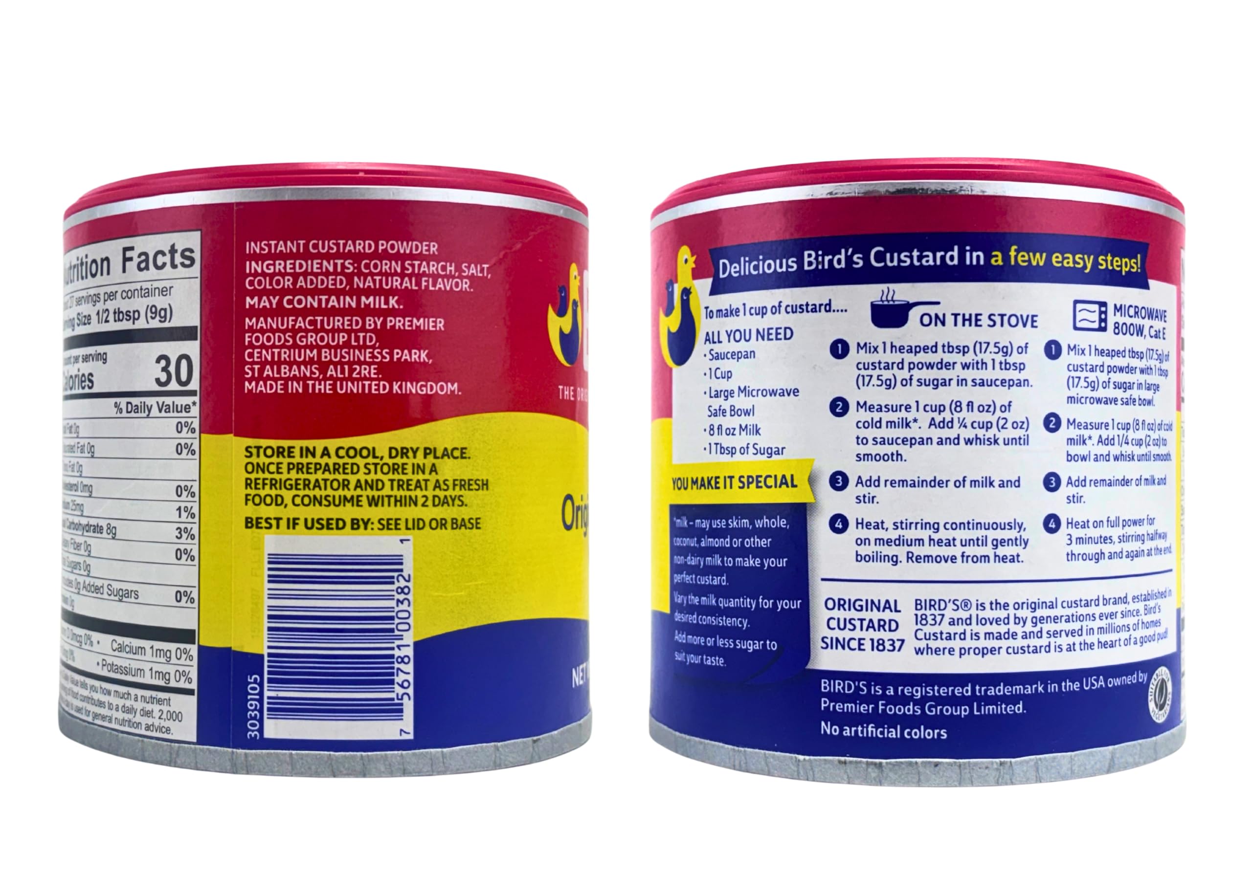 Bird's mixing bowl stirred on countertop demonstrating quick easy preparation