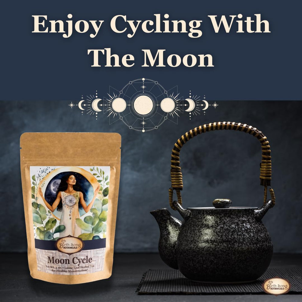 Birth Song Botanicals raspberry leaf and mugwort focus showcasing natural ingredients benefit