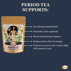 Birth Song Botanicals steeped cup releasing soothing aroma for cramp relief