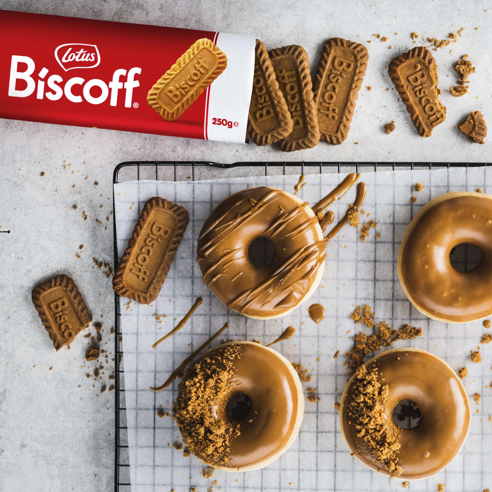 Lotus Biscoff family packs stacked to illustrate bulk value and sharing ease