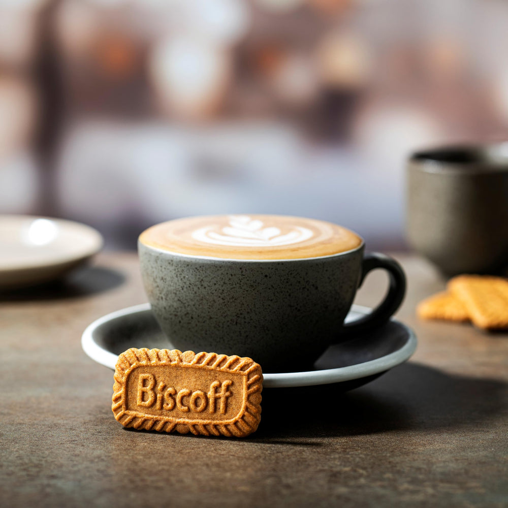 Lotus Biscoff texture close-up showing crunchy surface and bite appeal