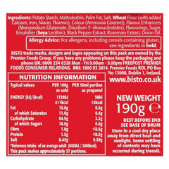 Close-up of Bisto label emphasizing reduced sodium and classic flavor
