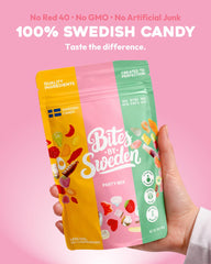 Bites By Sweden jelly gummies texture close-up showing chewiness and vibrant color