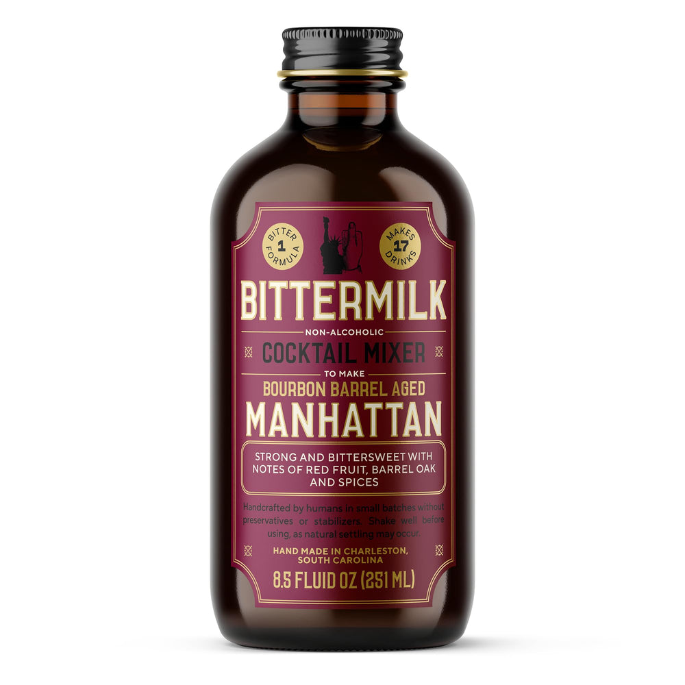 Bittermilk on a home bar styled scene showing entertaining ease and sophistication