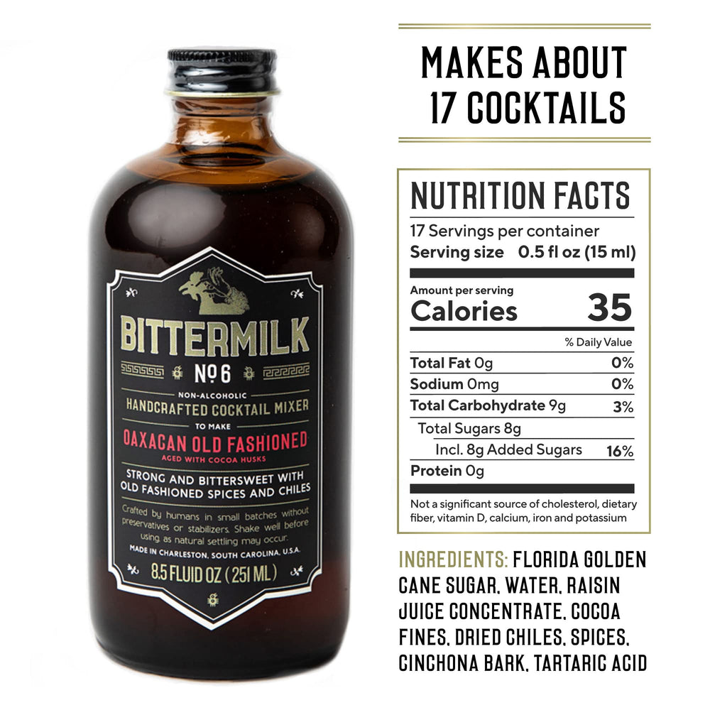Close-up of Bittermilk No.6 texture and label detail highlighting handcrafted ingredients