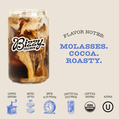 Bizzy bag label highlighting USDA Organic and Kosher certifications for trust