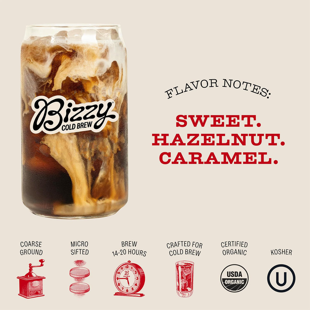 Bizzy coffee brewing in a filter demonstrating easy immersion extraction and low sediment