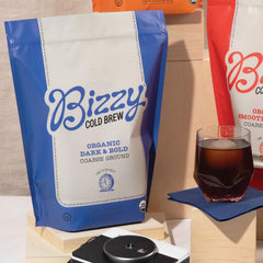 Bizzy close-up of coarse ground coffee texture showing ideal grind for smooth cold brew