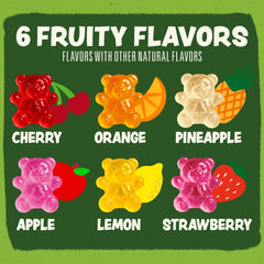 Black Forest assortment of six gummy flavors displayed on table