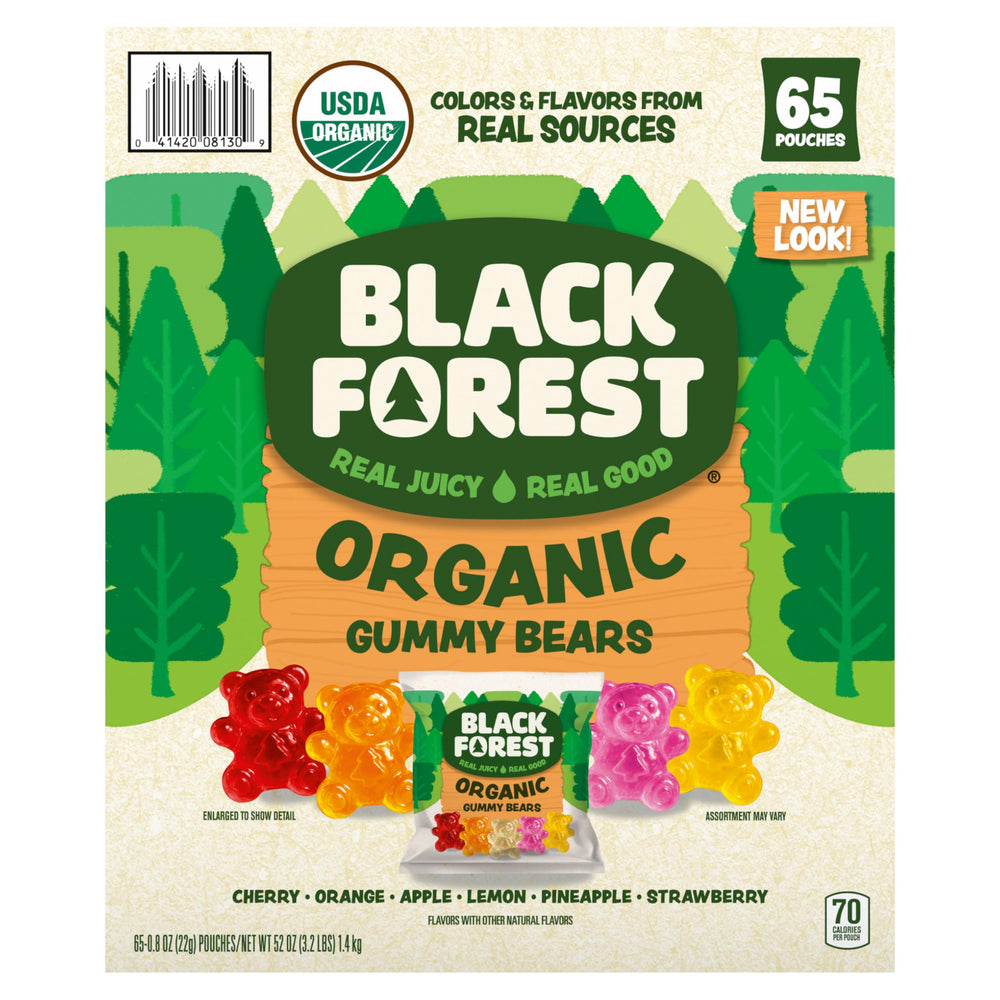 Black Forest front packaging showing 65 pouches and brand clarity